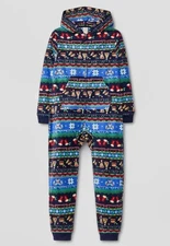 Cat & Jack Boy's Girls  Christmas Food Fairisle Long Sleeve Pajama Blue New