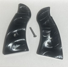 Smith Wesson Grips For Model 12 Square Butt Black Pearl Acrylic Grips