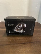 New Pacific YouYah Whiskey Glasses Built In Cigar Holder Set Of 2 Gift Box