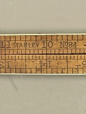 Antique STANLEY Rule NO.84 WOOD & BRASS FOLDING 24 INCH RULER 1859-1920 ERA