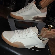 Dolce Vita Zina Mixed-Media Low-Top Sneakers White/Tan Leather