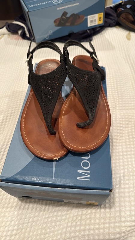 Arizona Jeans Black thong adjustable Sandals-8