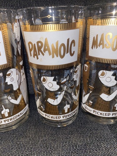 George Briard Mid-Century Your Pickled Personality Highball Glasses set 7 (read) - 第 6/10 張圖片