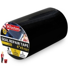 Waterproof Patch Seal Repair and Leak Shield Tape, 6-Inch x 5-Foot Black, 6-...