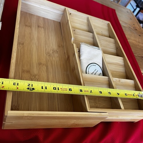 Spirack Bamboo Silverware Organizer Kitchen Drawer 8 + Slots, Natural Adjustable - Picture 17 of 17