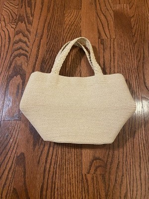 Tan Cream Beautiful  Raffia Purse Bag Casual Beach Every Day Use Beach Talbots