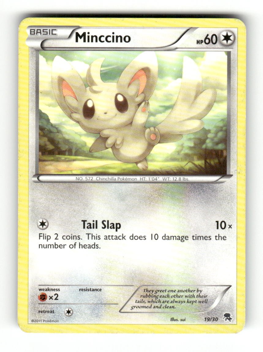 Minccino (#19) 19/30 Common BW Trainer Kit: Excadrill & Zoroark Pokemon MP