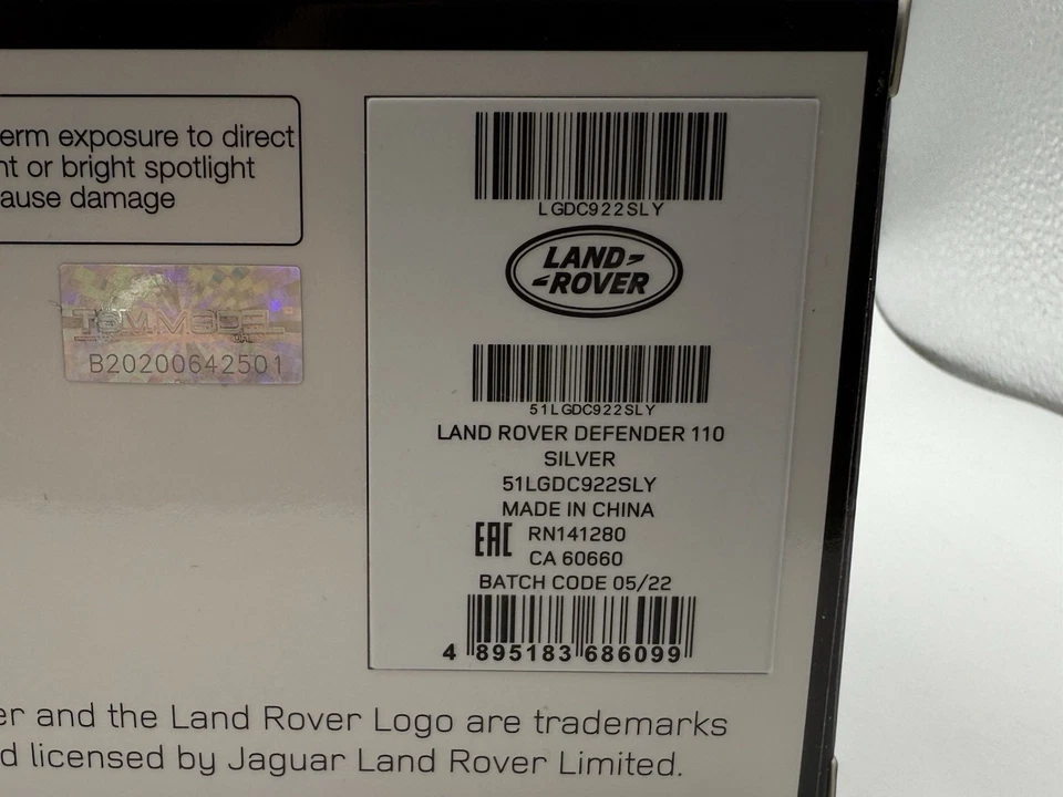 TSM 1:43 Scale Landrover Defender 110 Silver - Model Car MIB - Image 3 of 4