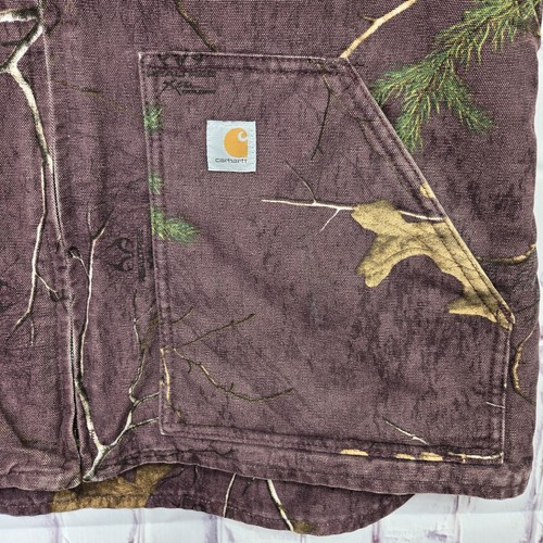 Carhartt Canvas Zip Up Weste Sherpa gefüttert Damen Gr. L Faded Purple Realtree Design - Bild 2 von 12