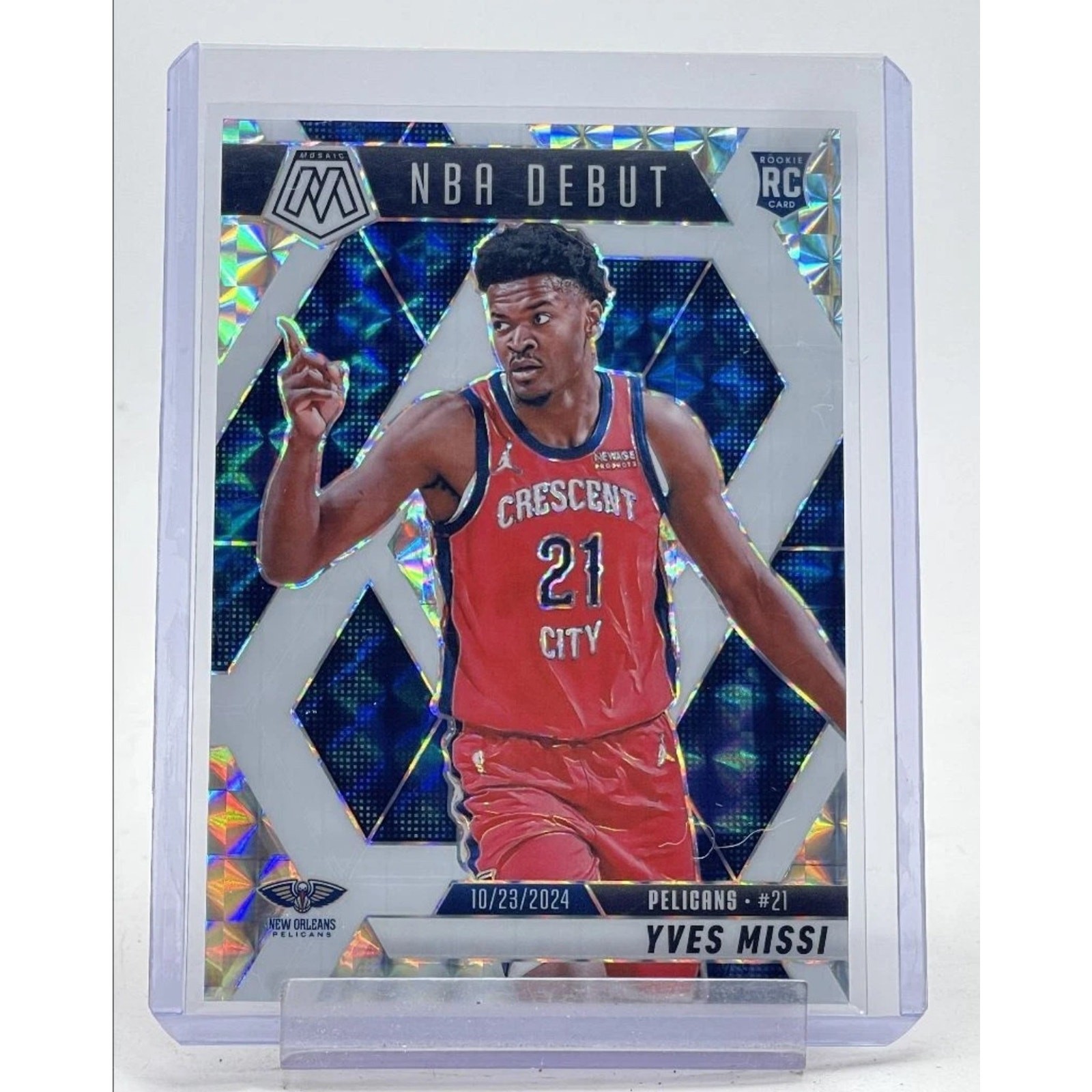 2024-25 Panini Mosaic NBA Debut Yves Missi Choice White Mosaic Prizm /35