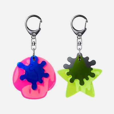 Splatoon 2 x Super Mario 35th Anniversary Keychain Set Super Mushroom Star