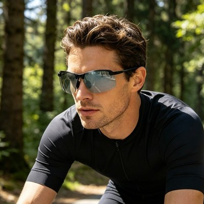 Smart Polarized Cycling Sunglasses-reduce glare and enhance visual， Day&Night
