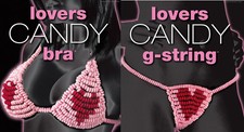 Hott Products Edible Multi-flavored Candy Bra and G-String Underwear Bundle
