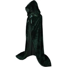 Schwarzer Kapuzenumhang Gothic Samtumhang Vampir Hexe Cosplay Mittelalter