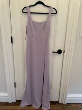 BHLDN Blake Square-Neck Stretch Crepe Maxi Dress, Lilac Size Small, NWT