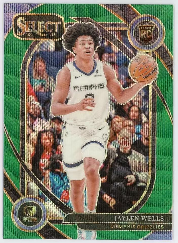 Jaylen Wells 2024-25 Panini Select 38/50 Green Wave RC Grizzlies #267
