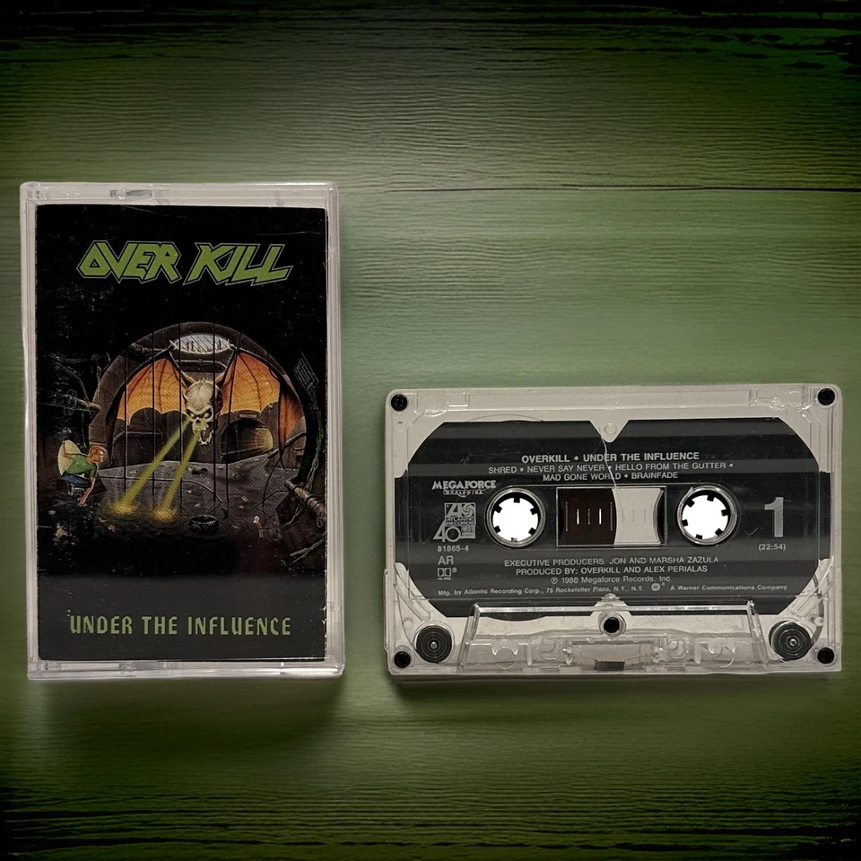 •OVERKILL ~ UNDER THE INFLUENCE• ~1988 OG PRESSING~ (CASSETTE TAPE) - Image 2 of 4