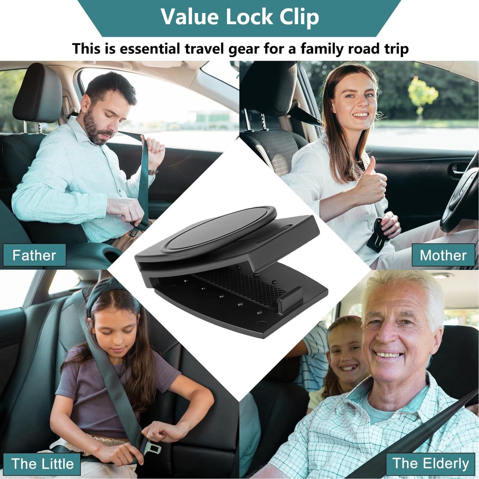 2 Packs Car Seat Belt Clips - Universal Seatbelt Adjuster Clips