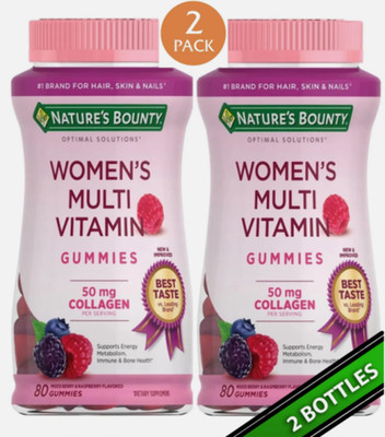 2x Nature's Bounty Optimal Solutions Women's Multivitamin, Raspberry 80 Gummies