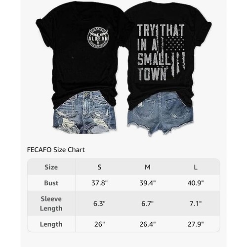 NEW Try That in a Small Town Shirt Aldean Concert Vintage Graphic M - Imagen 2 de 4