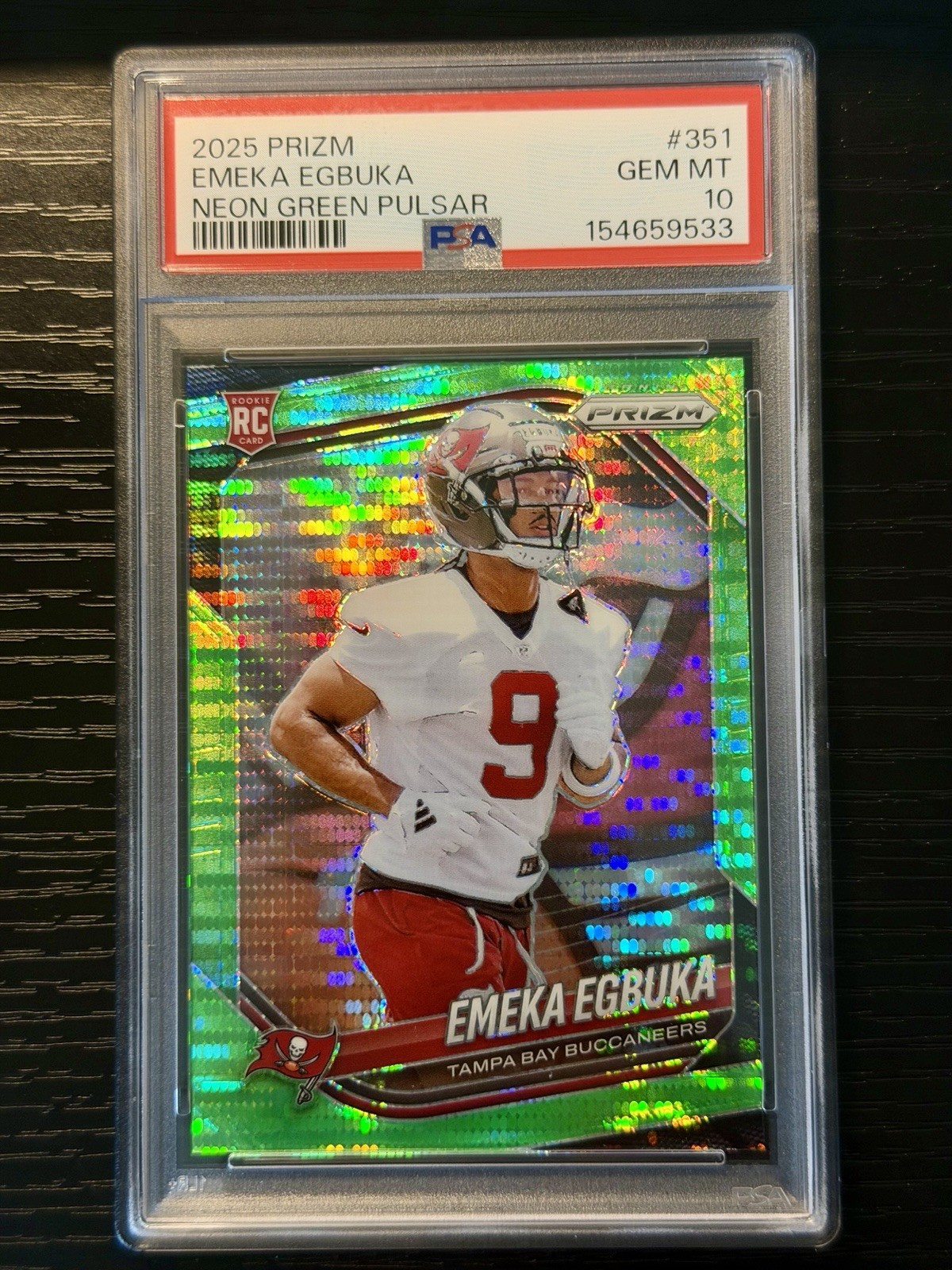 Emeka Egbuka Panini Prizm #351 Neon Green Pulsar