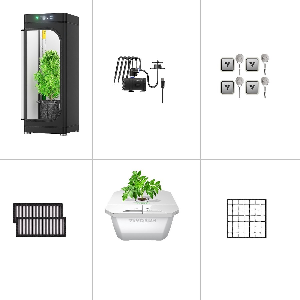 VIVOSUN VGrow Smart Grow Box Complete Tent Kit / Accessories of