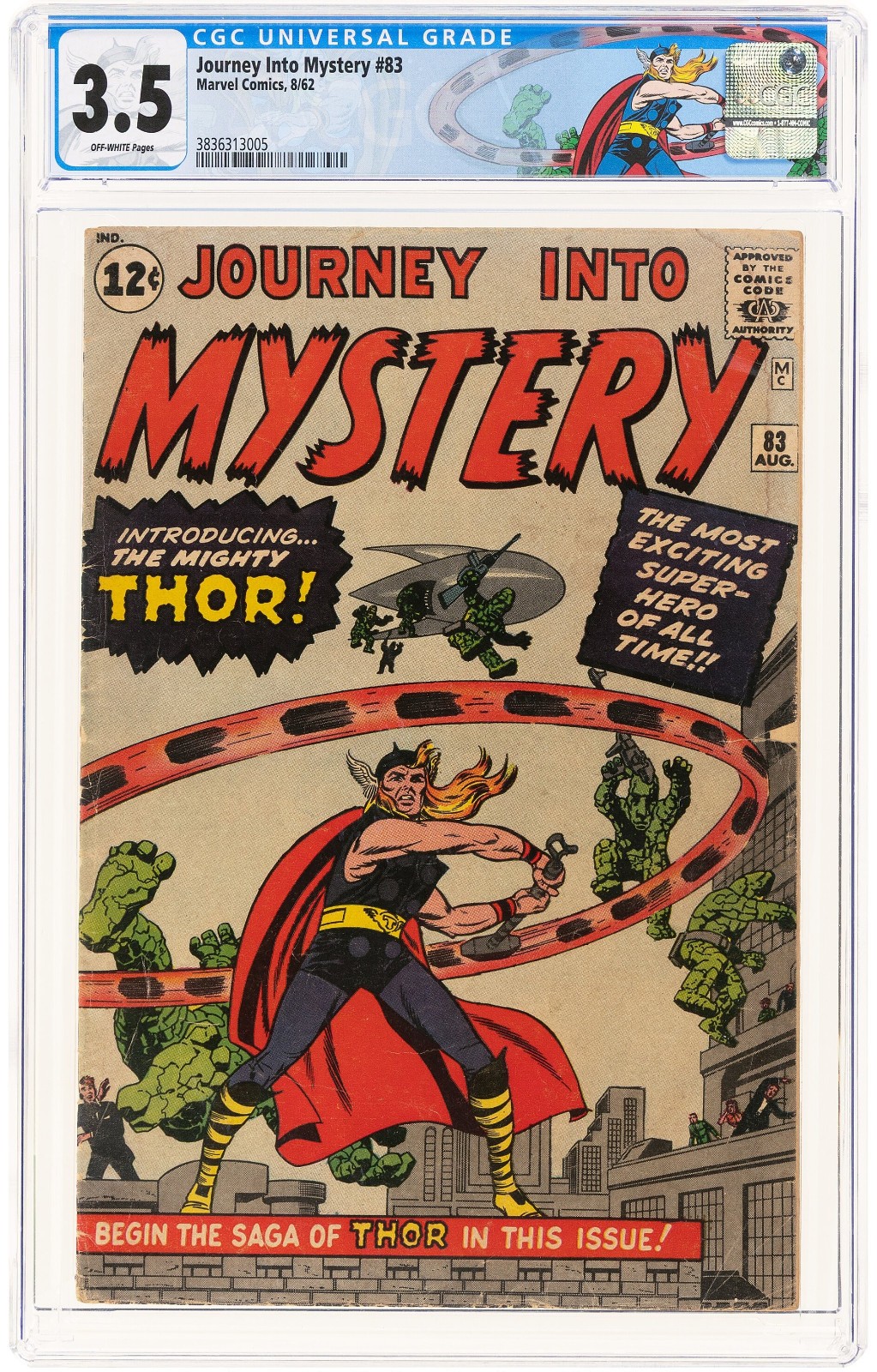 Journey Into Mystery #83 CGC 3.5🔥1st Thor Custom Label🔥1962 Avengers R7 385 cm