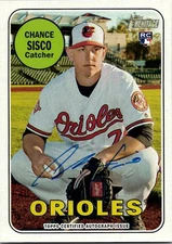 2018 Topps Heritage CHANCE SISCO ROOKIE Baltimore Orioles AUTO MINT!