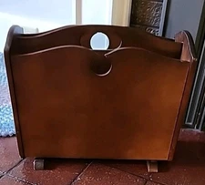 Vintage Magazine Rack  Mid-Century Modern Solid Wood Granny Core 1950’s EUC