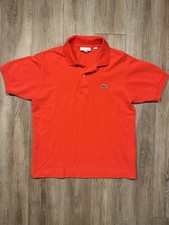 Mens Red Lacoste Polo Size Small Short Sleeve Shirt With Measurements