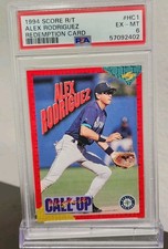 1994 Score Rookie Traded Alex Rodriguez Rookie Card #HC1 PSA 6 Redemption RC. rookie card picture