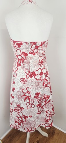 J Taylor Plus Size Sun Dress With Stretch White & Red Floral Print UK 20 EU 48 - Picture 2 of 6
