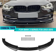 For 2012-16 BMW F30 320i 328i Base Gloss Black Front Bumper Lip Splitter Spoiler