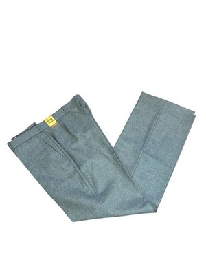 Van Gils Men's Vintage Designer Gray Wool Flannel Flat Front Dress Pants Size 34