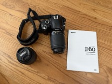 Nikon D D60 10.2MP Digital SLR Camera - Black Kit w/ 18-55mm 55-200mm Lenses