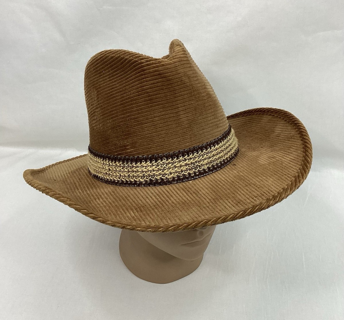 Vintage Dorfman Pacific Studs Corduroy Fedora Hat Brown  display picture 2