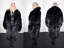 Brand New Black Fox Fur Coat Size Extra Large 14 16 XL