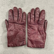Vintage Aris Burgundy Leather Gloves 7 Mink Mohair Lambswool Lining Wine Red