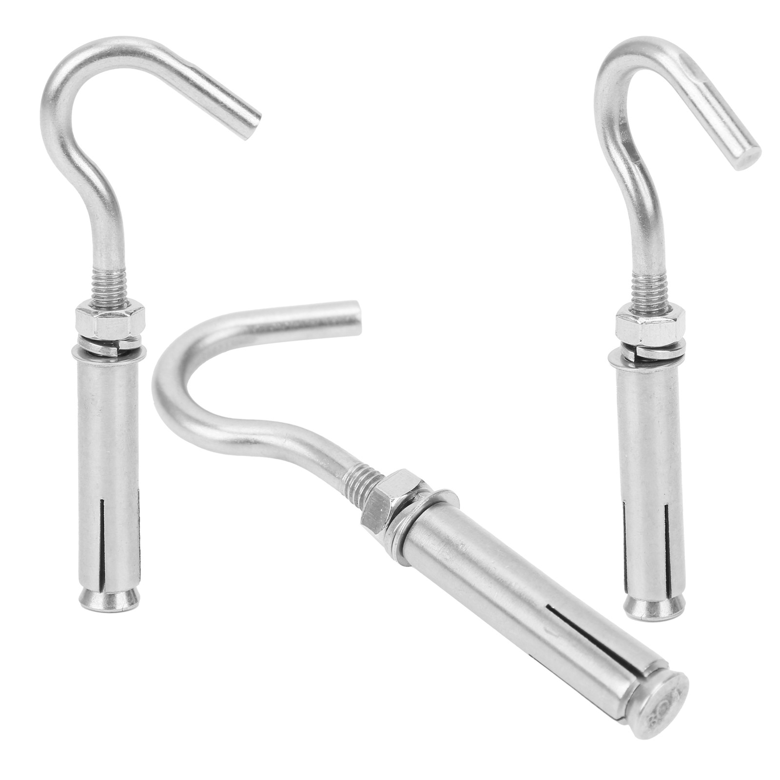 10Pcs Expansion Screw Hook 304 Stainless Steel Wall Concrete Brick Fastener