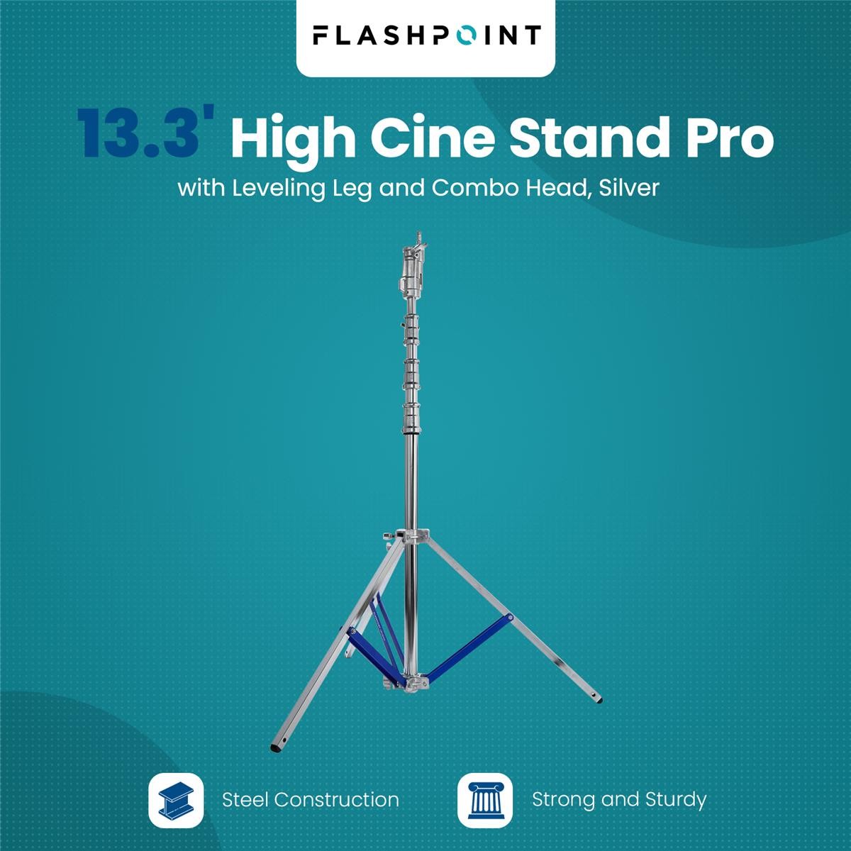 Flashpoint Flashpoint Heavy Duty 13.3ft High Cine Stand Pro with Leveling Leg an