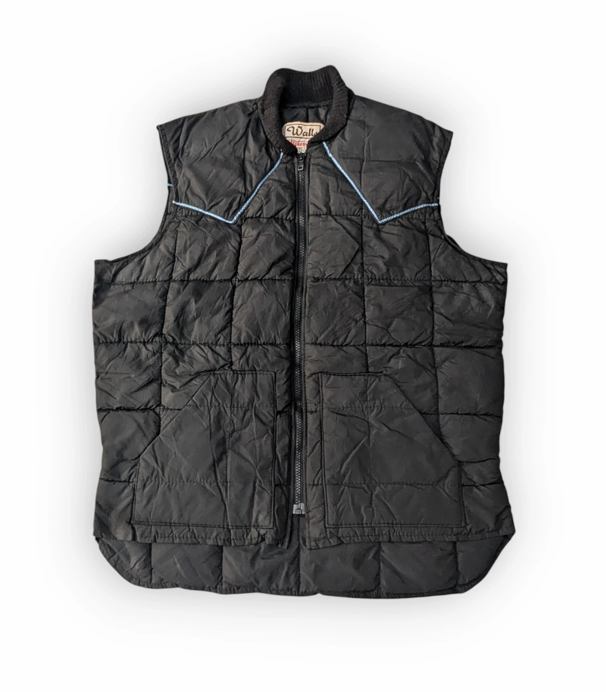Walls Trucker Puffer Vest Jacket Blizzard Pruf Black Size M (est) VGC Gilet Vtg