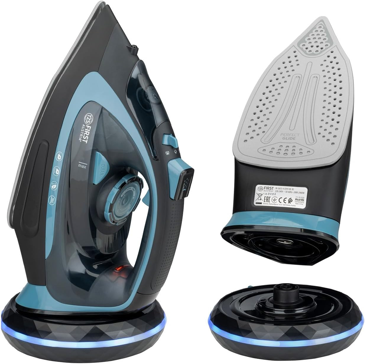 Ferro a Vapore Senza Fili 2400W | Piastra Ceramica e Base Ricarica XL