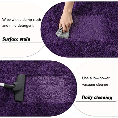 Soft Shag Area Rug for Living Room, 5x8 Feet Fluffy Rugs with Non-Slip Bottom - Picture 4 of 7