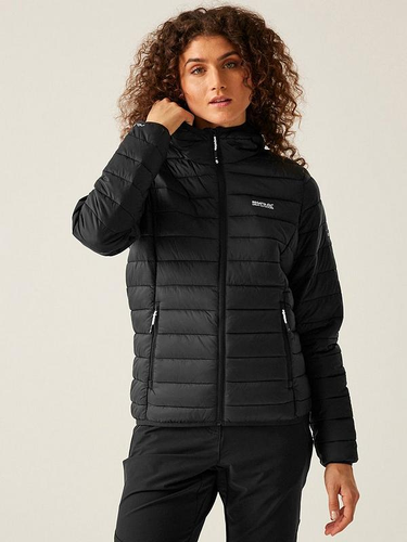 Regatta Marizion wasserdichte Damenjacke mit Kapuze UK Größe 16 Outdoor Mantel schwarz