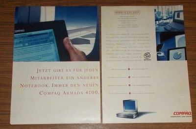Seltene Werbung COMPAQ ARMADA 4100 Laptop Portable Computer 1996