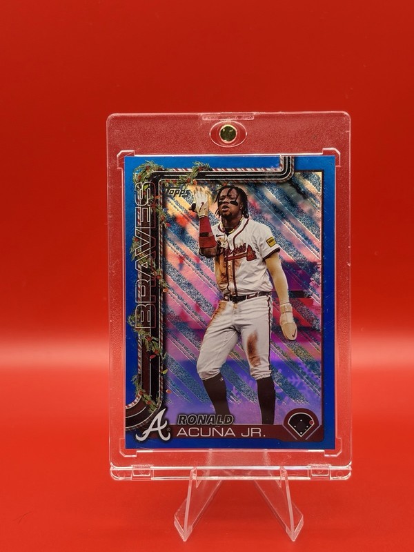 2025 Topps Holiday - Ronald Acuña Jr. #H62 Holiday Blue Metallic Glitter
