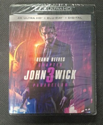 John Wick: Chapter 3 Parabellum (4K Ultra HD + Blu-Ray+ Digital ) New Sealed.
