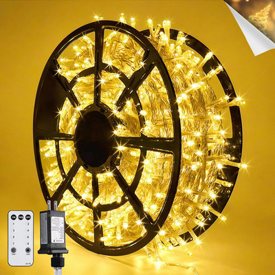 168FT 600 LED Christmas Lights Outdoor Waterproof Clear Wire Indoor String Light