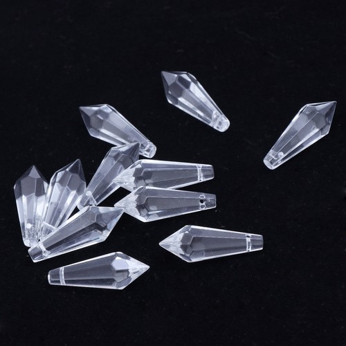 12pcs Clear Crystal Chandelier Glass Crystal Pendants Beads Prisms Pendants 38MM - Picture 4 of 12