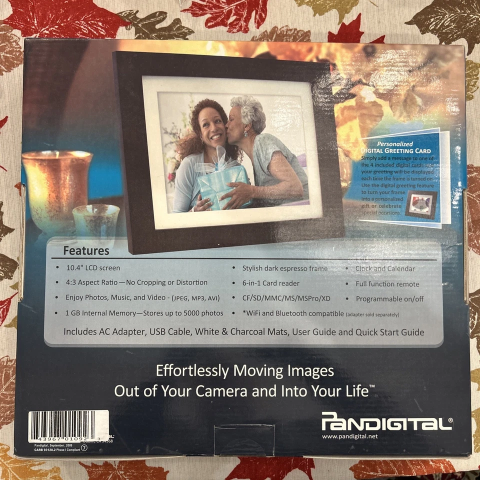 PANDIGITAL 10.4" digital moving photo frame, 1 GB-stores 5000 photos, calendar - Image 2 of 2